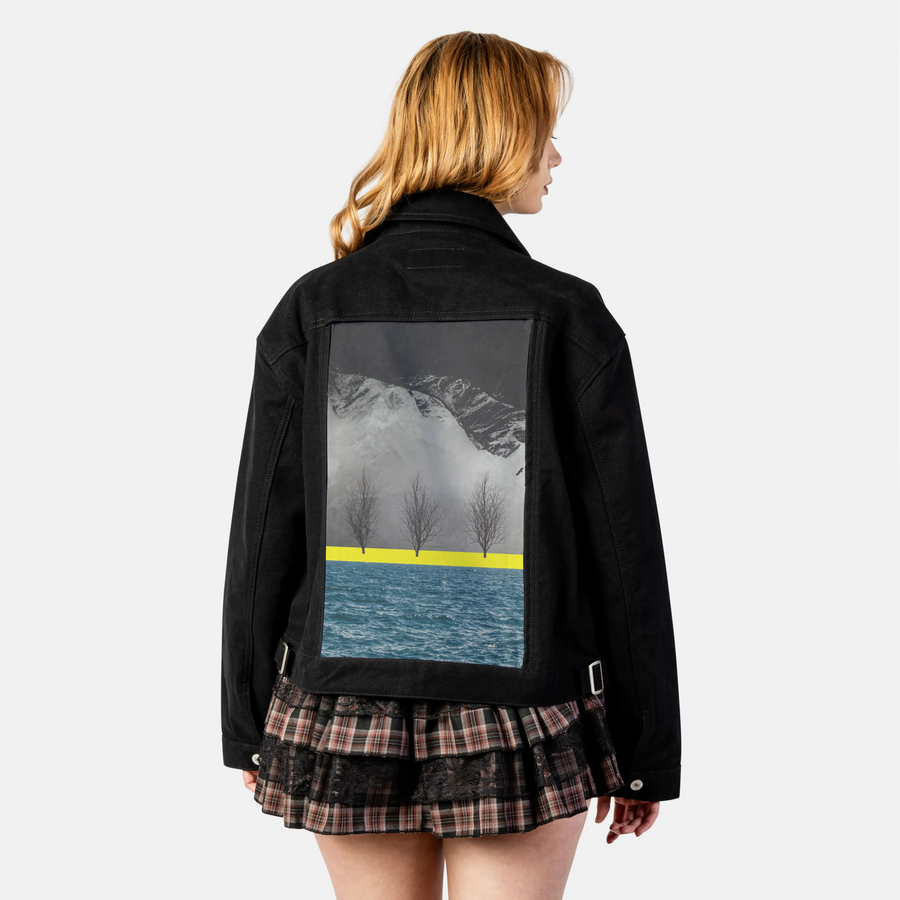 betweenmountainandsea patch on female atelier canvas jacket in nightfall