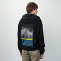 betweenmountainandsea patch on male essential zip hoodie in after hours