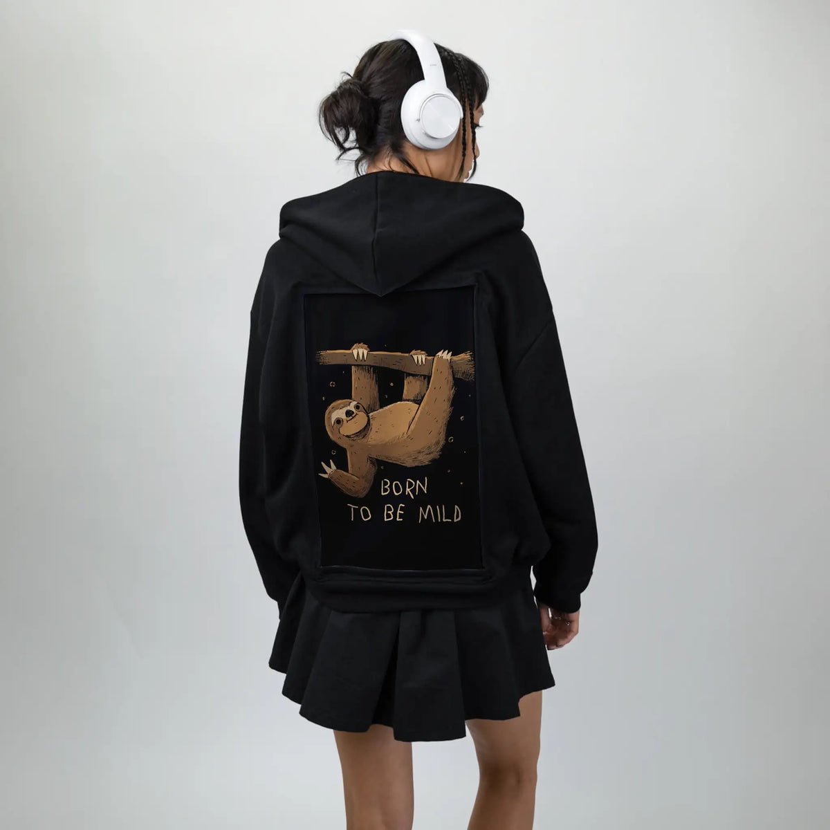 biglazyday patch on female essential zip hoodie in after hours
