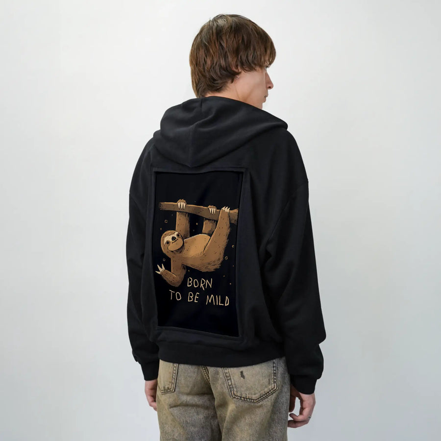 biglazyday patch on male essential zip hoodie in after hours