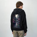 bigmess patch on male essential zip hoodie in after hours