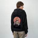 bikercatgang patch on male essential zip hoodie in after hours