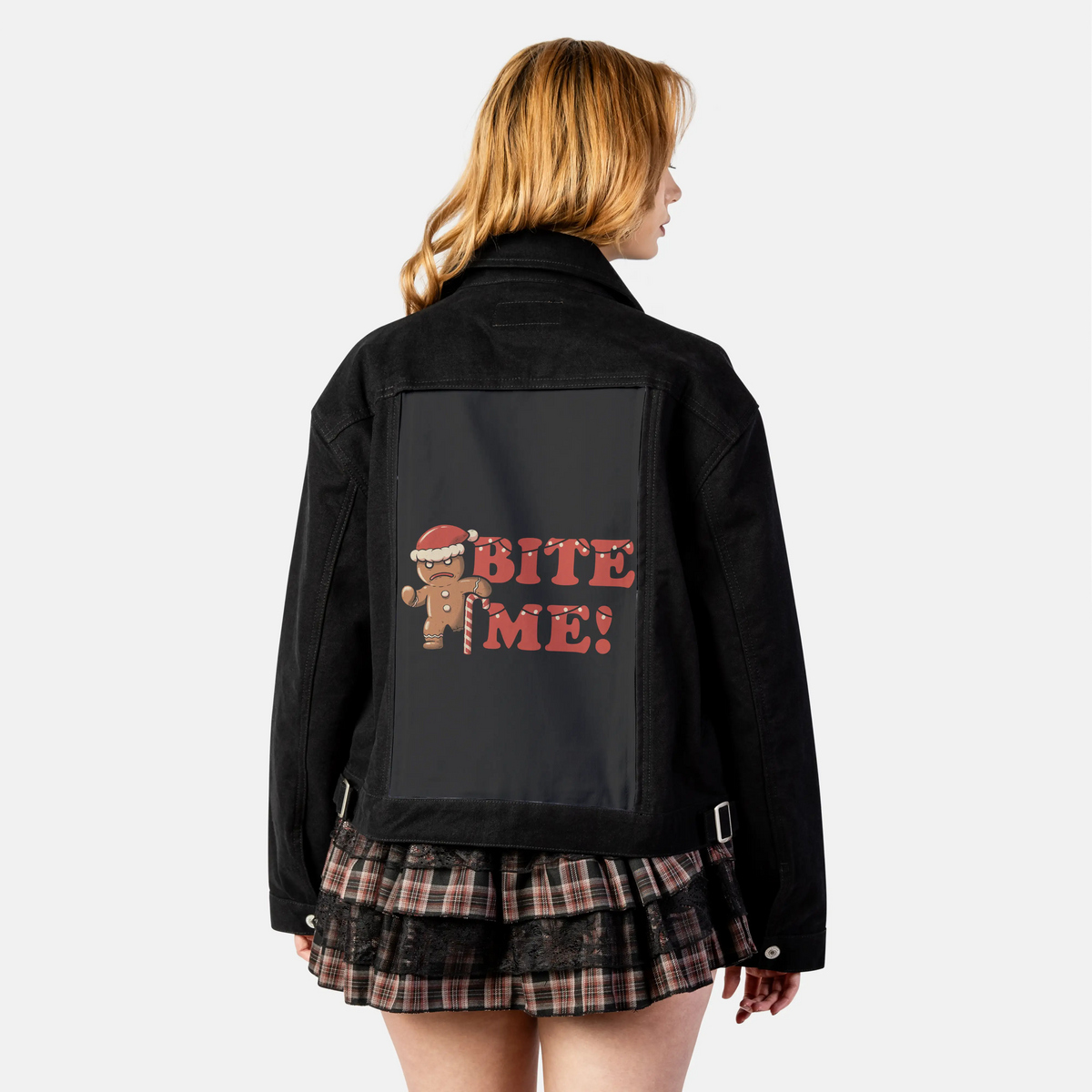 biteme patch on female atelier canvas jacket in nightfall