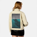 blackbird patch on female atelier canvas jacket in tan