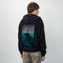 blackbird patch on male essential zip hoodie in after hours