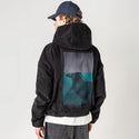 blackbird patch on male retro cord hoodie in onyx