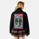 blackcats patch on female atelier canvas jacket in nightfall