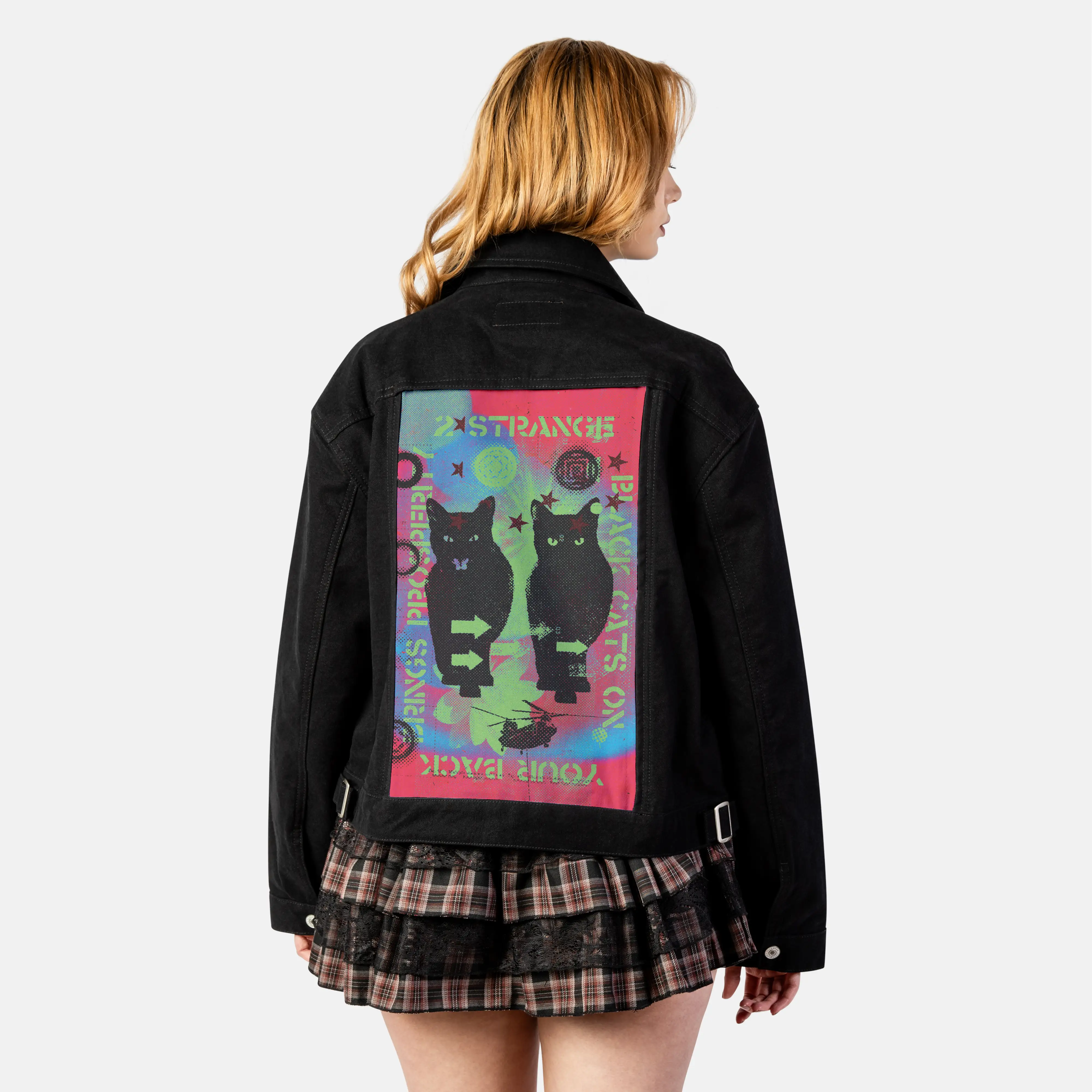 blackcats patch on female atelier canvas jacket in nightfall