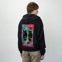 blackcats patch on male essential zip hoodie in after hours