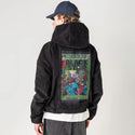 blackstar patch on male retro cord hoodie in onyx