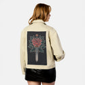bladeofroses patch on female atelier canvas jacket in tan