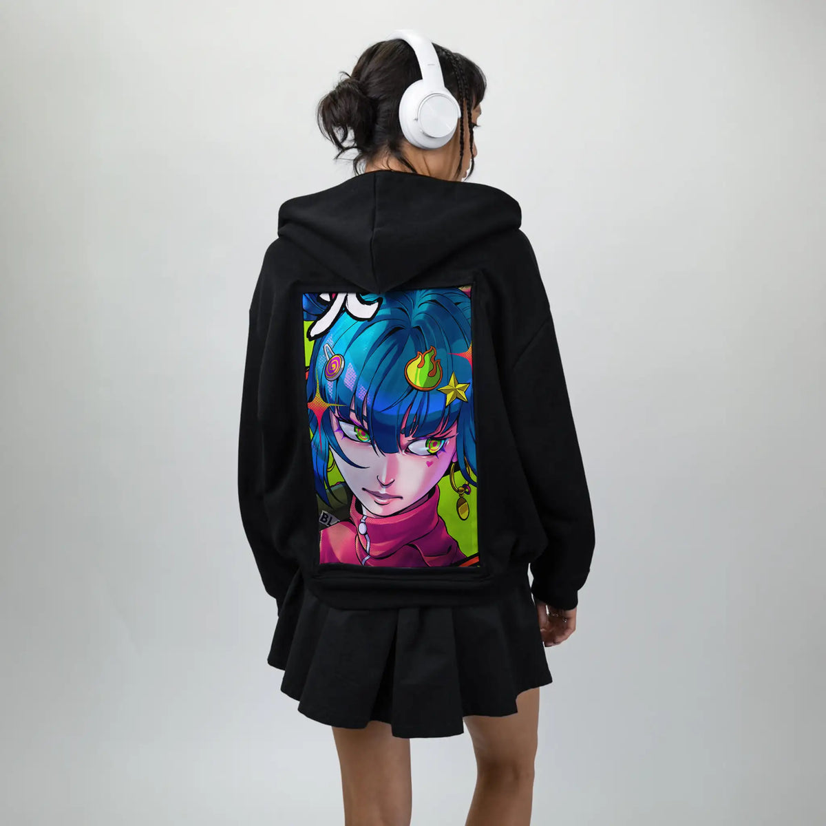 blaze patch on female essential zip hoodie in after hours