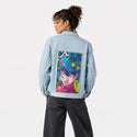 blaze patch on female og denim jacket in oceanside