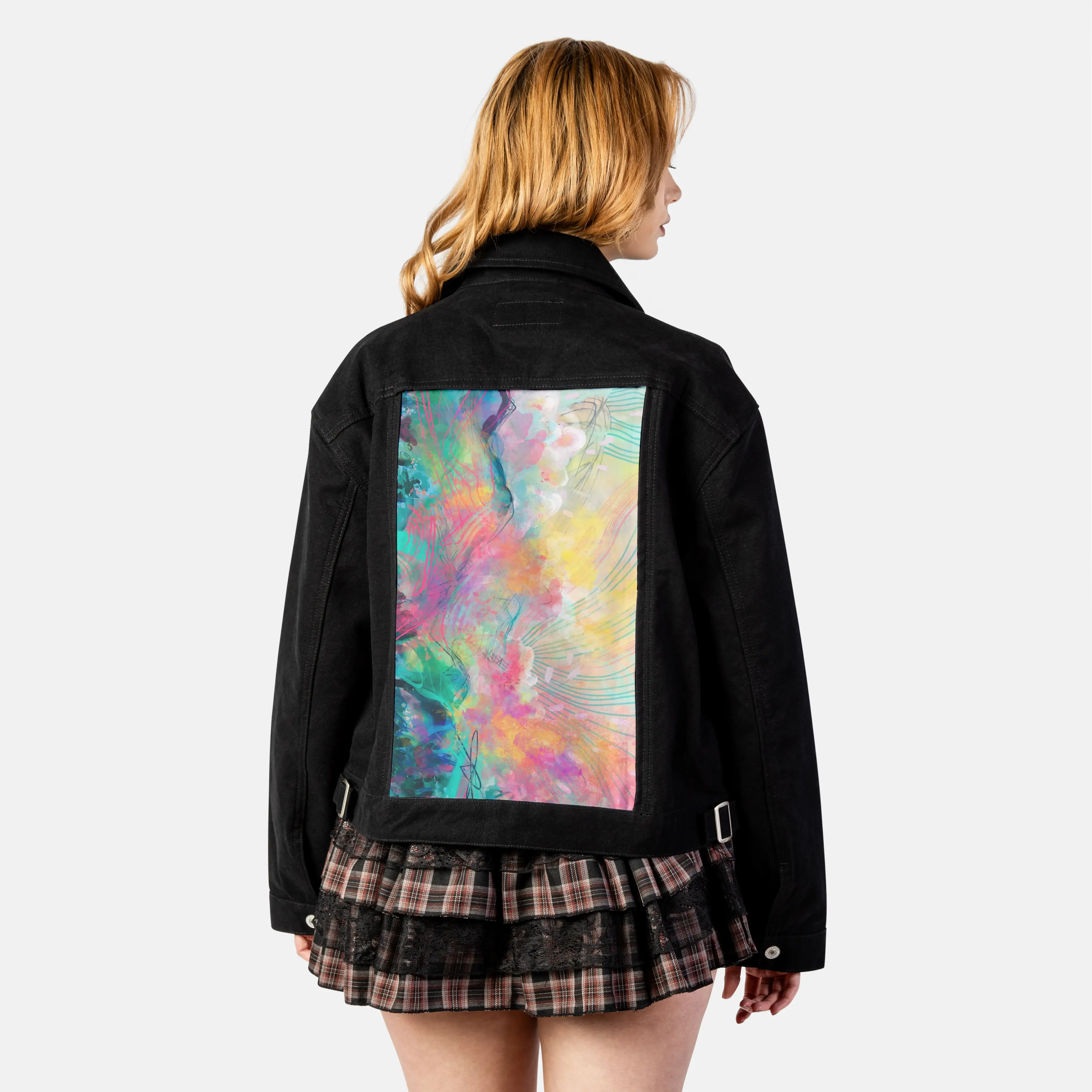 blissful patch on female atelier canvas jacket in nightfall