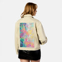 blissful patch on female atelier canvas jacket in tan