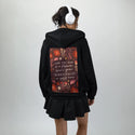 bloom patch on female essential zip hoodie in after hours