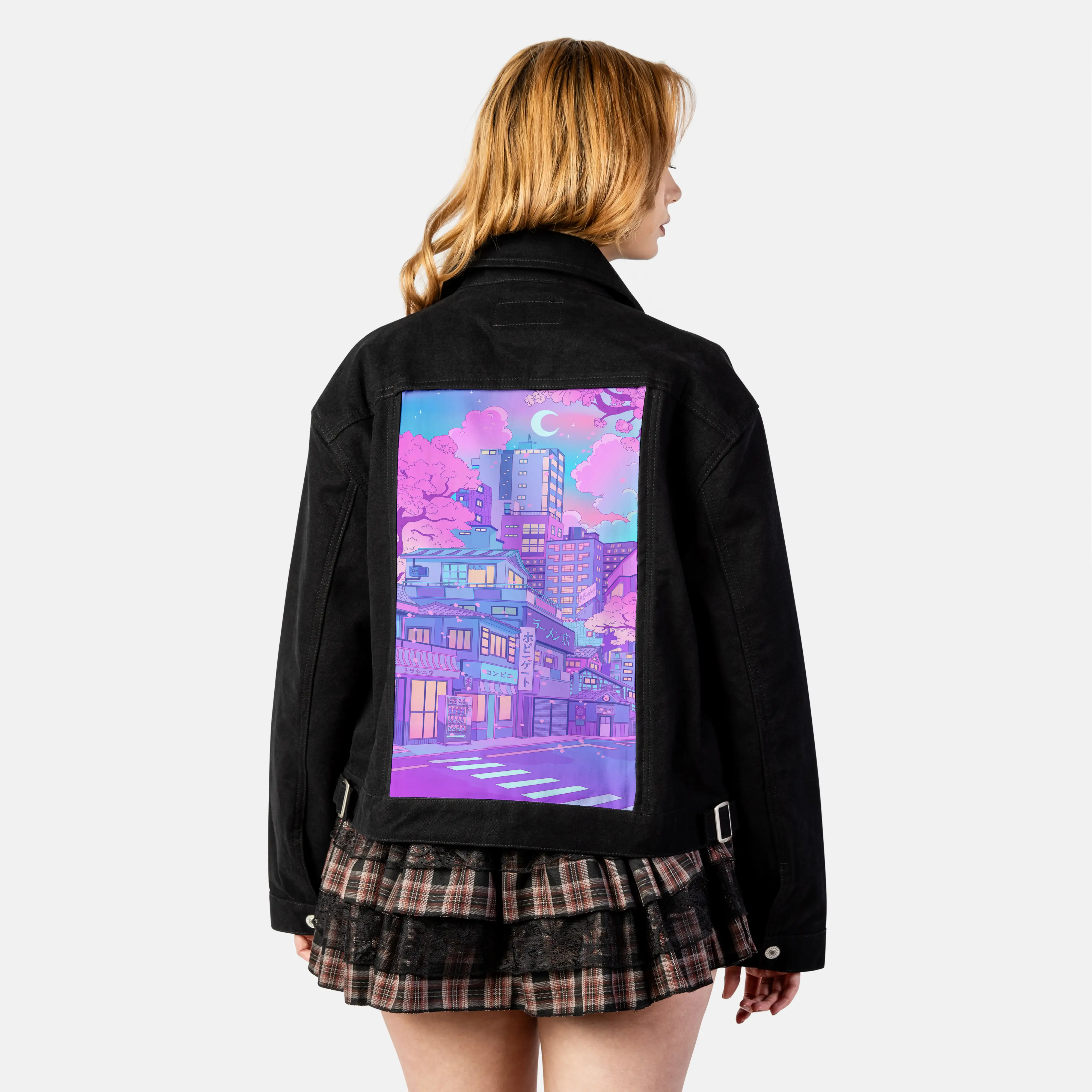 blossomcity patch on female atelier canvas jacket in nightfall