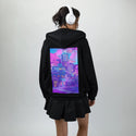 blossomcity patch on female essential zip hoodie in after hours