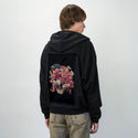 blossomgrave patch on male essential zip hoodie in after hours