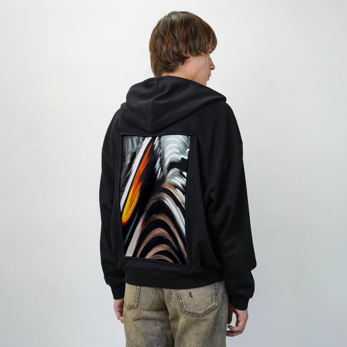 blurst patch on male essential zip hoodie in after hours