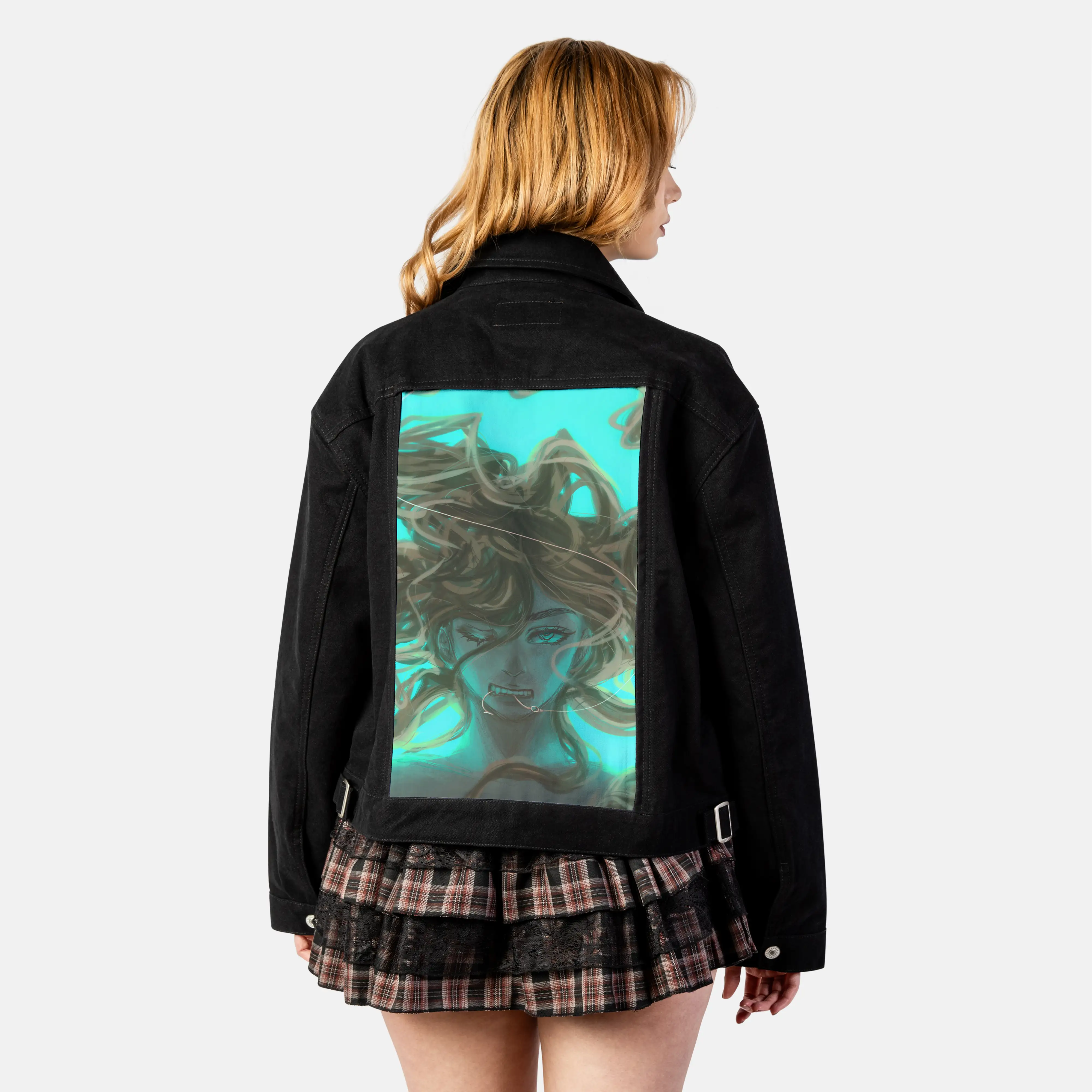 bond patch on female atelier canvas jacket in nightfall