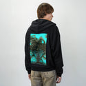 bond patch on male essential zip hoodie in after hours