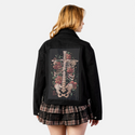 bonesandflowers patch on female atelier canvas jacket in nightfall