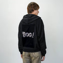 boo patch on male essential zip hoodie in after hours