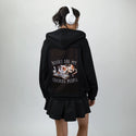booksoverpeople patch on female essential zip hoodie in after hours