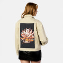 bookspirit patch on female atelier canvas jacket in tan