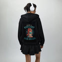 bookwormdragon patch on female essential zip hoodie in after hours