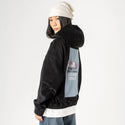 borntosparkle patch on female retro cord hoodie in onyx