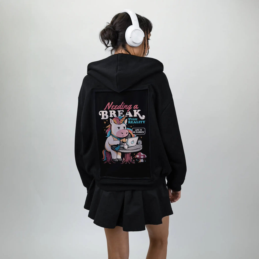 breakfromreality patch on female essential zip hoodie in after hours
