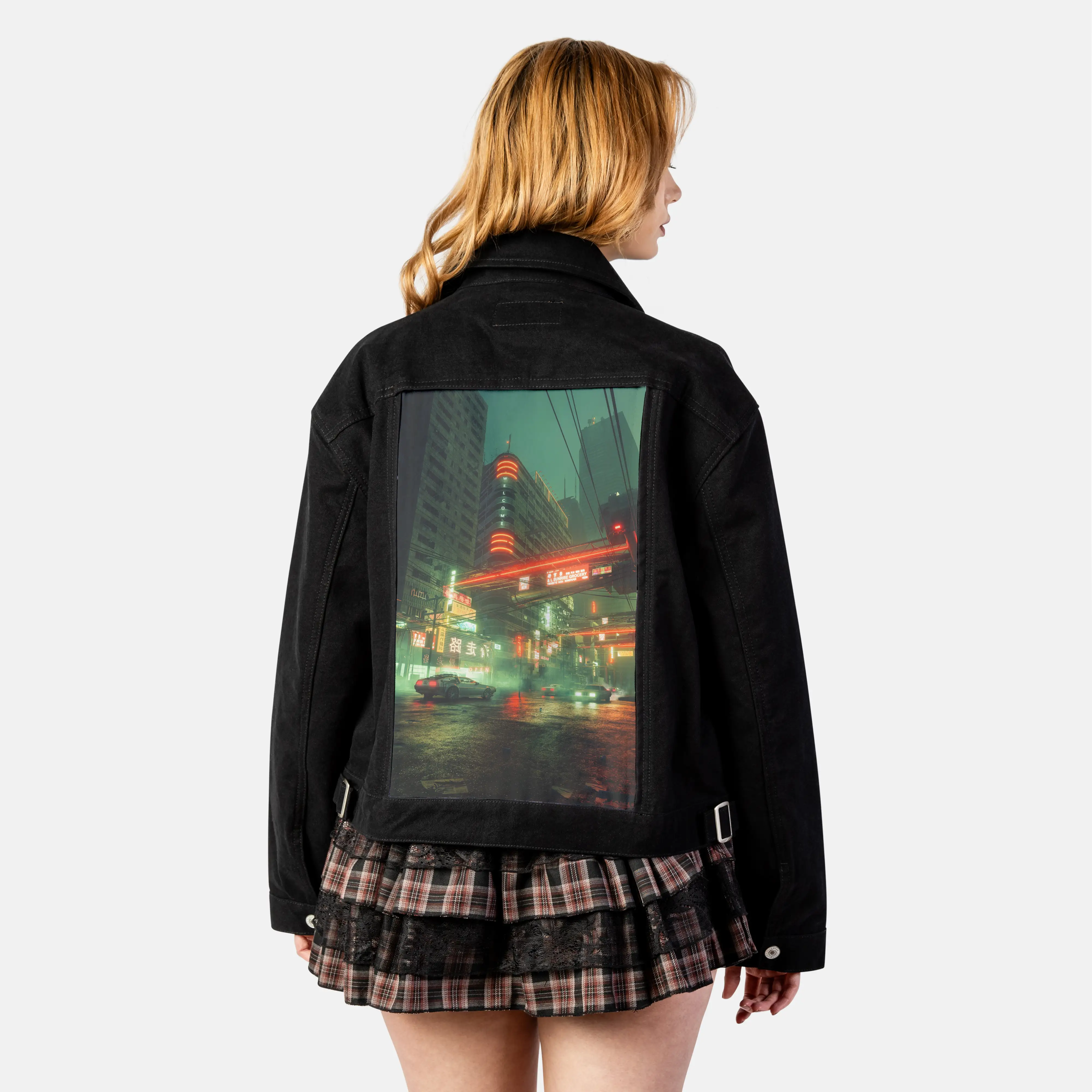 breathe patch on female atelier canvas jacket in nightfall
