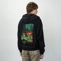 breathe patch on male essential zip hoodie in after hours
