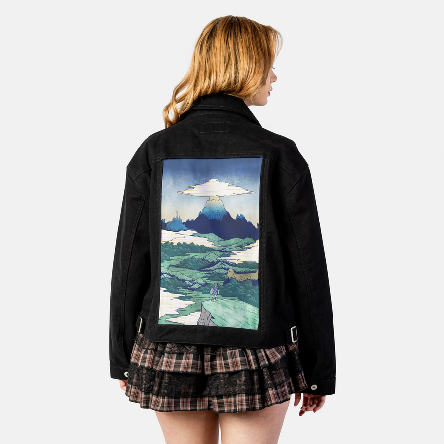 breathofukiyoe patch on female atelier canvas jacket in nightfall