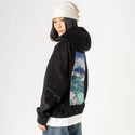 breathofukiyoe patch on female retro cord hoodie in onyx
