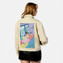 bretmanrock patch on female atelier canvas jacket in tan