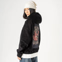 brewofawakening patch on female retro cord hoodie in onyx