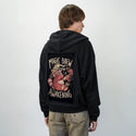 brewofawakening patch on male essential zip hoodie in after hours
