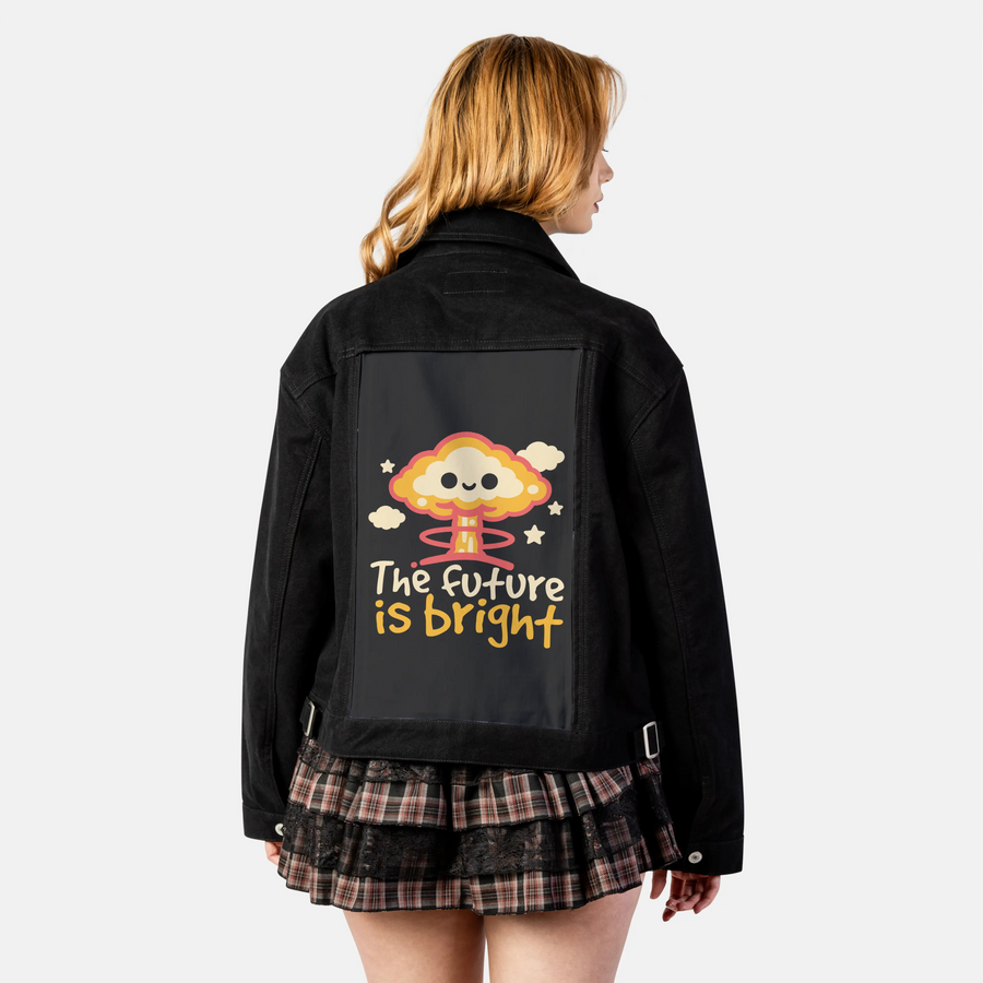 brightfuture patch on female atelier canvas jacket in nightfall