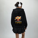 brightfuture patch on female essential zip hoodie in after hours