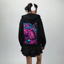 bubblegumkraken patch on female essential zip hoodie in after hours