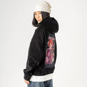bubbleteageisha patch on female retro cord hoodie in onyx
