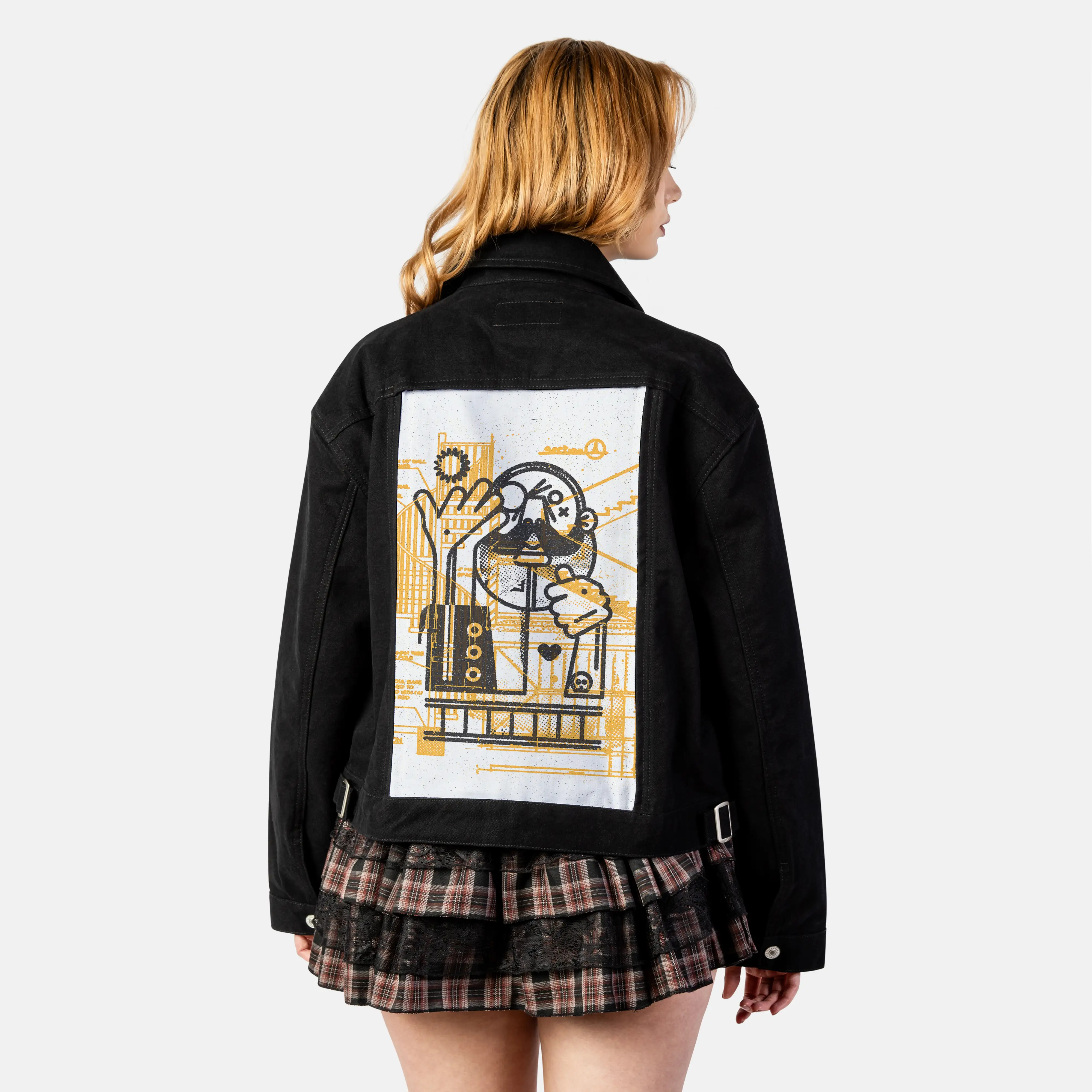 builder patch on female atelier canvas jacket in nightfall