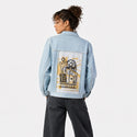builder patch on female og denim jacket in oceanside