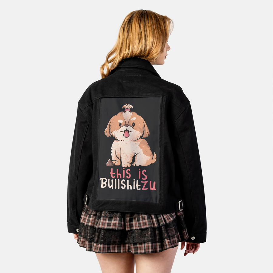 bullshitzu patch on female atelier canvas jacket in nightfall
