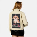 bullshitzu patch on female atelier canvas jacket in tan