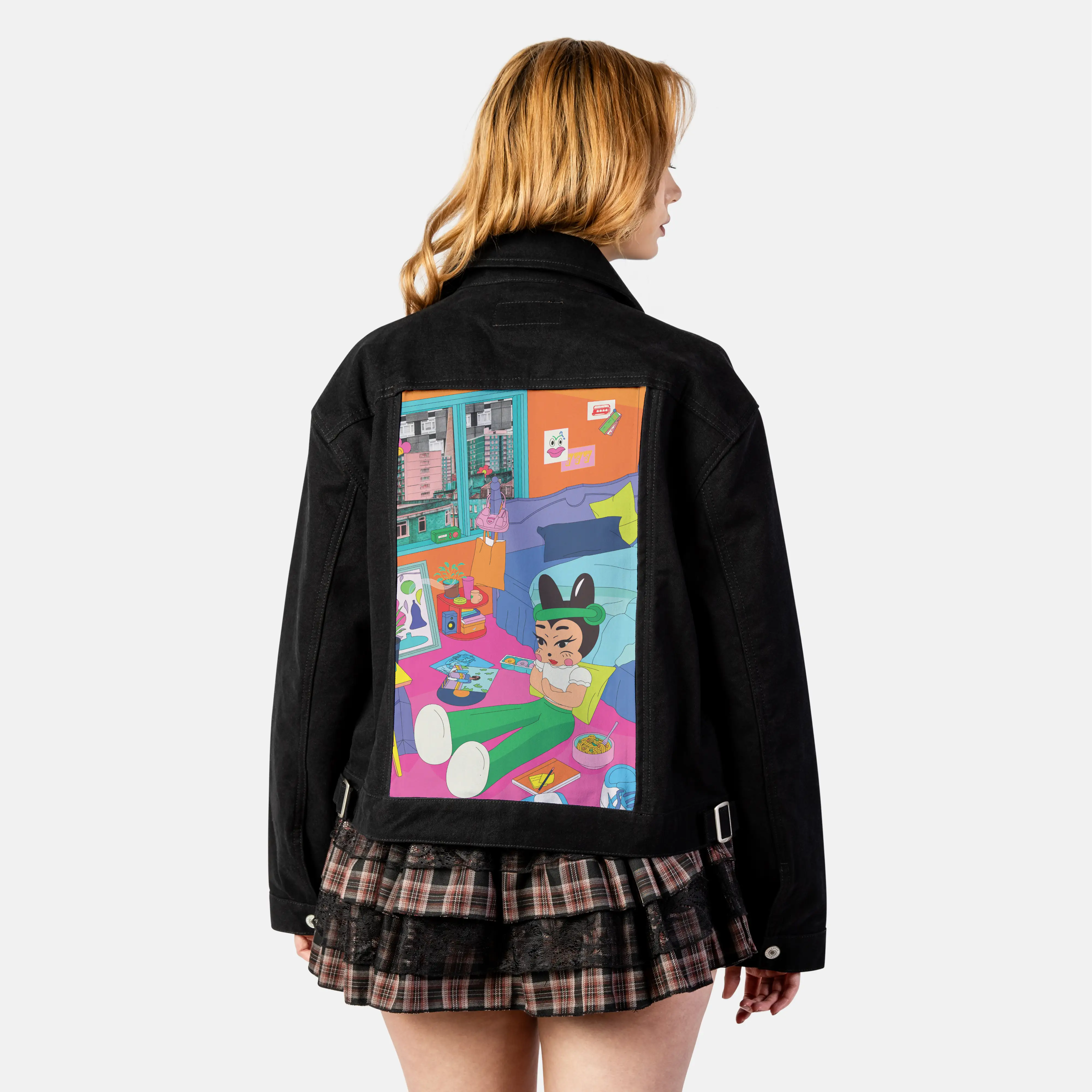 bunnyathome patch on female atelier canvas jacket in nightfall