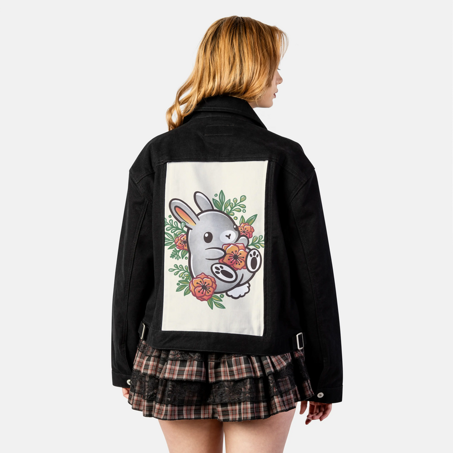 bunnyflowers patch on female atelier canvas jacket in nightfall